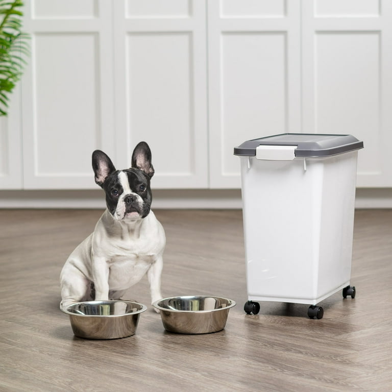 IRIS 30 Lbs. Airtight Pet Food Container | Dog & Cat Food Storage Bin with Scoop