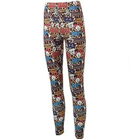 Looney Tunes Junior Womens Leopard Multi-Character Leggings (XS)