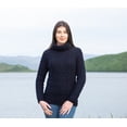 thumbnail image 2 of SAOL 100% Merino Wool Women's Aran Oversized Cable Knit Fisherman Sweater High Neck Irish Pullover Made in Ireland, 2 of 6