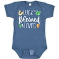 thumbnail image 3 of Inktastic Lucky Blessed and Loved Horseshoe Clover Hearts Boys or Girls Baby Bodysuit, 3 of 5