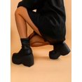 thumbnail image 3 of Spring/autumn Women's Chunky Heel Short Boots With Pu Leather Upper & Elasticity, 3 of 5