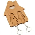 thumbnail image 2 of Wood Key Holder Wall-Mounted Key , Wooden Key Rack Key Holder for Wall with Key Hooks Couple, 2 of 4