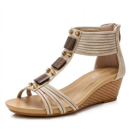 

Womens Retro Roman Wedge Sandals Dressy Casual Summer Cute Comfy Wedges Heels Beach Sandal