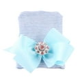 thumbnail image 2 of Newborn Hospital Hat Infant Baby Hat Cap with Big Bow Soft Cute Knot Nursery Beanie (1 or 3 Pack Bow Knit Rhinestone Ribbon/ 0-3 Month), 2 of 7