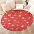 thumbnail image 4 of Red Christmas Snowflake Pattern Round Blanket,Comfortable Soft Flannel Throw Blanket,All Season,Warm Lightweight Blankets for Sofa Bed Couch Living Room Chair 47"x47", 4 of 5
