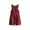thumbnail image 5 of Favoffer Women Multi Pocket Overalls Sleeveless Loose Jumpsuit Casual Relaxed Short Bottoms With Utility Pockets for Outdoor Daily, 5 of 7