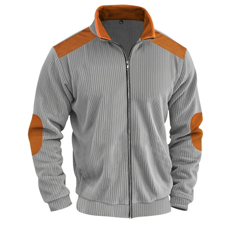 Xzbqbs Jacket for Men Casual Full Zip Up Stand Collar Sport Coats
