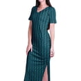 thumbnail image 5 of Moomaya Long Bodycon Maxi Dress For Womens Short&nbsp;Sleeve V neck Printed Jersey T-shirt Dress, 5 of 6
