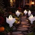 thumbnail image 4 of Halloween Outdoor Yard Decorations Solar Powered Ghost Ground Stakes with Colorful LED String Lights, Spooky Garden Markers for Holiday Yard Decor, 4 of 7