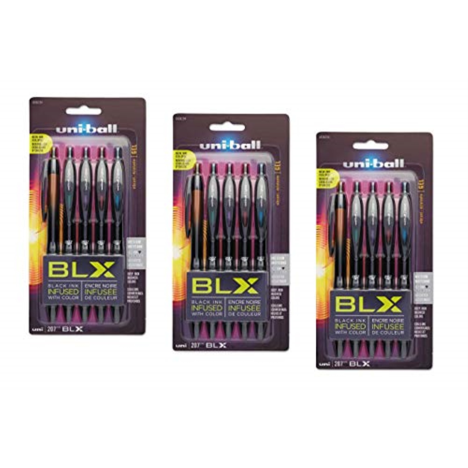 uniball 207 blx infusion retractable gel pens, medium point (0.7mm