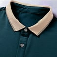 thumbnail image 3 of Mens Shirt Stylish Lapel Collar Short Sleeve Shirt for Fishing Indoor Party Navy Blue XL, 3 of 9