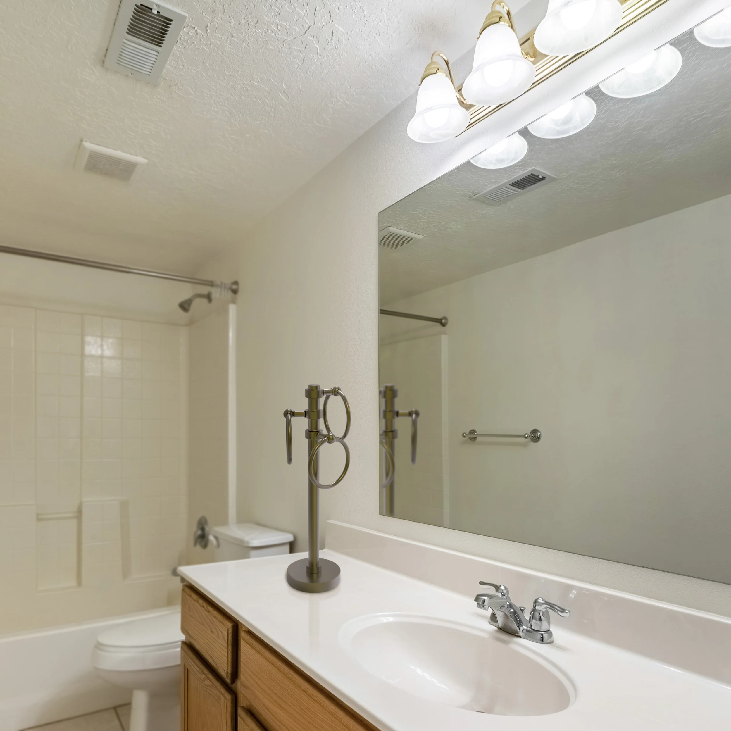 Allied Brass 983T バニティトップ 3リング ツイストアクセント ゲストタオ(中古品) Vanity Top 3 Towel Ring Guest Towel Holder with Twisted Accents