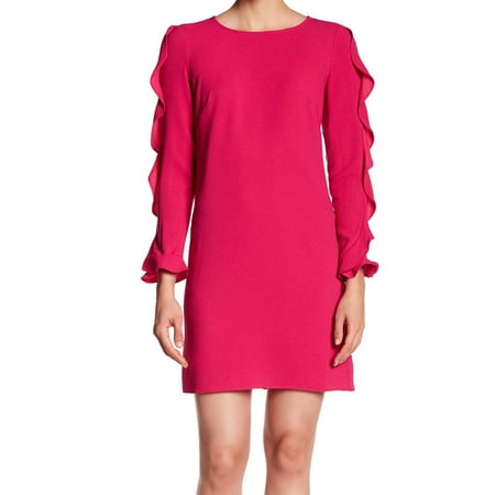 Maggy London Chiffon Dress - Maggy London NEW Pink Women's Size 14 Ruffle Sleeve Sheath Dress