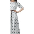 thumbnail image 5 of Moomaya Short Sleeve Midi Dress Printed Pleated Scoop Neck Elegant Work Dress, 5 of 6