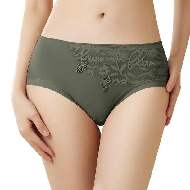 Gibobby Calzoncillos Talle Bajo Dama Pantalones cortos de ropa interior de seda de hielo cómodos para mujer Ropa interior sexy de cintura media para mujer(Verde, M)