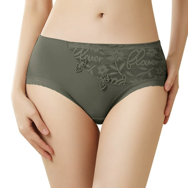 Gibobby Calzoncillos para mujer Pantalones cortos de ropa interior de seda de hielo cómodos para mujer Ropa interior sexy de cintura media para mujer(Verde,XL)