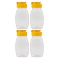thumbnail image 5 of FRCOLOR Transparent PP Honey Jars Squeeze Bottles 4pcs Set for Storage with Lids Ideal for Maple Syrup, 5 of 8