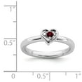 thumbnail image 5 of 925 Sterling Silver Stackable Expressions Garnet Heart Ring Size: 7; for Adults and Teens; for Women and Men, 5 of 5