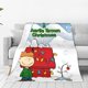 thumbnail image 2 of Mantas navideñas de Charlie Brown y Snoopy con dibujos animados de nieve, forro polar divertido y suave para decoración de colchas de coche, 2 of 5