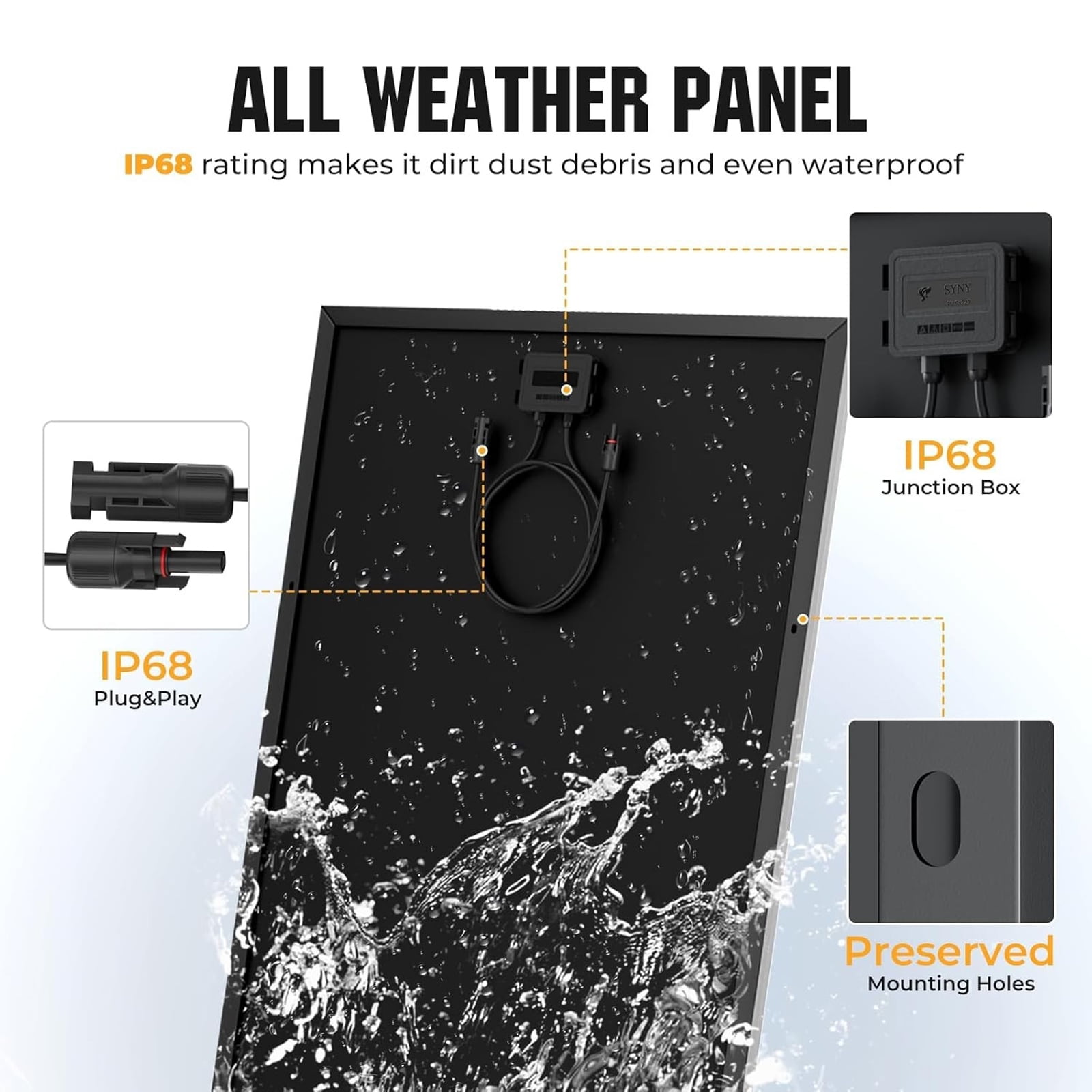 RVPOZWER 18BB N-Type 200 Watt Solar Panel 12V, 25% High-Efficiency, Solar Panel for Power Station, RV, Cabin, Off-Grid Applications