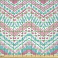 thumbnail image 2 of Ambesonne Geometric Fabric by the Yard Microfiber, Brush Stroked Zigzags, 5 Yards, Pale Pink Aqua Pink, 2 of 4