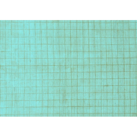 Ahgly Company Indoor Rectangle Solid Light Blue Modern Area Rugs, 8' x 12'