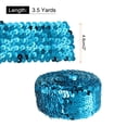thumbnail image 2 of 3.5 Yards 2 Inch Elastic Sequins Trim 5 Row Flat Sequin Strip Paillette Sequins Fabric Ribbon for Crafts DIY Sequin Fringe Sewing Lake Blue, 2 of 5