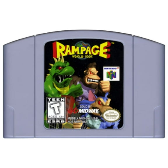 N64 Game Cartridges: Rampage World Tour US Version, Game Card for N64