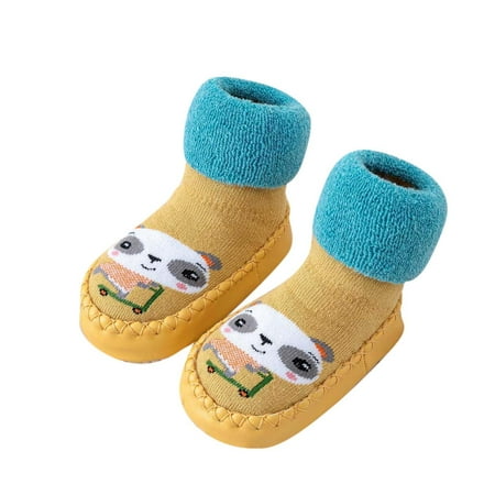 

kpoplk Sock Shoes Toddler Autumn And Winter Cute Children Toddler Shoes Flat Bottom Non Slip Socks Shoes Toddler Boy Sneakers(Yellow)