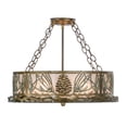 thumbnail image 7 of Meyda Tiffany 154878 Mountain Pine 4 Light 22" Wide Semi-Flush Drum Ceiling Fixture -, 7 of 7