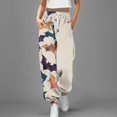 thumbnail image 2 of Women's Casual Pants Halloween Printed Bandeau Sweatpants Pocket High Waist Pants, 2 of 4