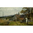 thumbnail image 2 of Gerhard Munthe 24x15 Black Ornate Framed Double Matted Museum Art Print Titled: Farm, Vik at Stange (1884), 2 of 5