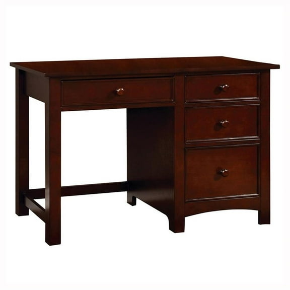 Bowery Hill Transitional Solid Wood Desk in Cherry Finish