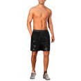 thumbnail image 2 of Pantalones cortos de lentejuelas Argyle Inspire Chic para hombres, cortos metálicos elásticos de cintura disco brillantes y calientes con bolsillo 30 negro, 2 of 5