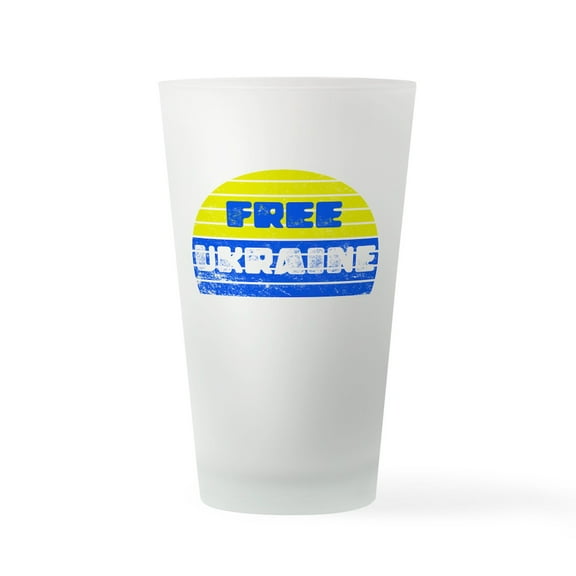 CafePress - Free Ukraine - Pint Glass, Drinking Glass, 16 oz. CafePress