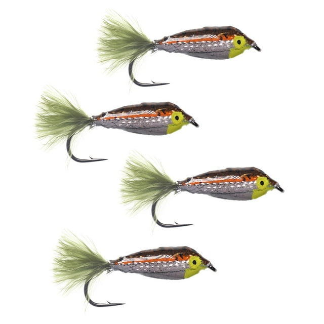 Epoxi Minnow Streamer Fly Agua salada Bass Trucha Perca Chub Múltiples colores 4pcs piezas C Cola Pesca Bass Pike Moscas