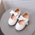 thumbnail image 5 of Girls' Solid Color Bow Flat Shoes, Soft Sole Ballet Style Mary Janes, Ideal for School, Parties, and Everyday Casual Wear White 4.5-5 Years, 5 of 9