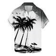 thumbnail image 2 of ZRGHAOYLQ Mens Hawaiian Shirt Casual Button Down Palm Trees Print Shirts Tropical Summer Holiday Beach Party Shirt Regular Fit Short Sleeve Lapel Tops Deal of the Day Prime Today, 2 of 5