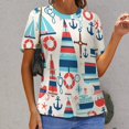 thumbnail image 3 of Nautical Adventure Vibes Women's Short Sleeve T-Shirt Crew Neck Casual Summer Trendy Loose Fit Tops, 3 of 7