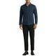 thumbnail image 2 of CAMISA DE NEGOCIOS FORMAL DE MANGA LARGA CON BOTONES PARA HOMBRE S COLOR AZUL OSCURO, 2 of 4