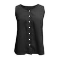 thumbnail image 5 of Linen Tank Tops Womens Sleeveless Tops Dressy Casual Button Down Crop Shirt Loose Fit Blouse Work Office Outfits 2025, 5 of 6