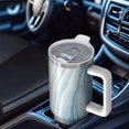 thumbnail image 6 of 40oz Tumbler with Handle and Straw, Vacuum Insulated Stainless Steel Travel Mug, Fits Car Cup Holder, Liquid & Marble Print, 6 of 6