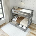 thumbnail image 3 of Plank+Beam Solid Wood Farmhouse Twin over Twin Bunk Bed Bed with Storage Drawers, Driftwood, 3 of 5