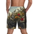 thumbnail image 4 of Goofa Floral Rhino With Birds Printed Men's Swim Trunks Board Shorts Quick Dry Mens Swimming Trunks with Compression Liner,Breathable Fit Hawaii Beach Shorts-X-Large, 4 of 9