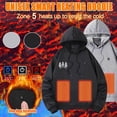 thumbnail image 2 of ZCFZJW Heated Hoodie for Men Trendy Printed Fall Winter Long Sleeve Thick Warm Hooded Sweatshirts Heated Jackets USB Electric Pullover Outdoor 5 Heating Zones with Pockets F-Black XXXL, 2 of 5
