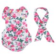 thumbnail image 1 of Mono cómodo sin espalda con estampado floral para bebé recién nacido y niño Primavera Verano (rojo rosa, 80 cm), 1 of 5