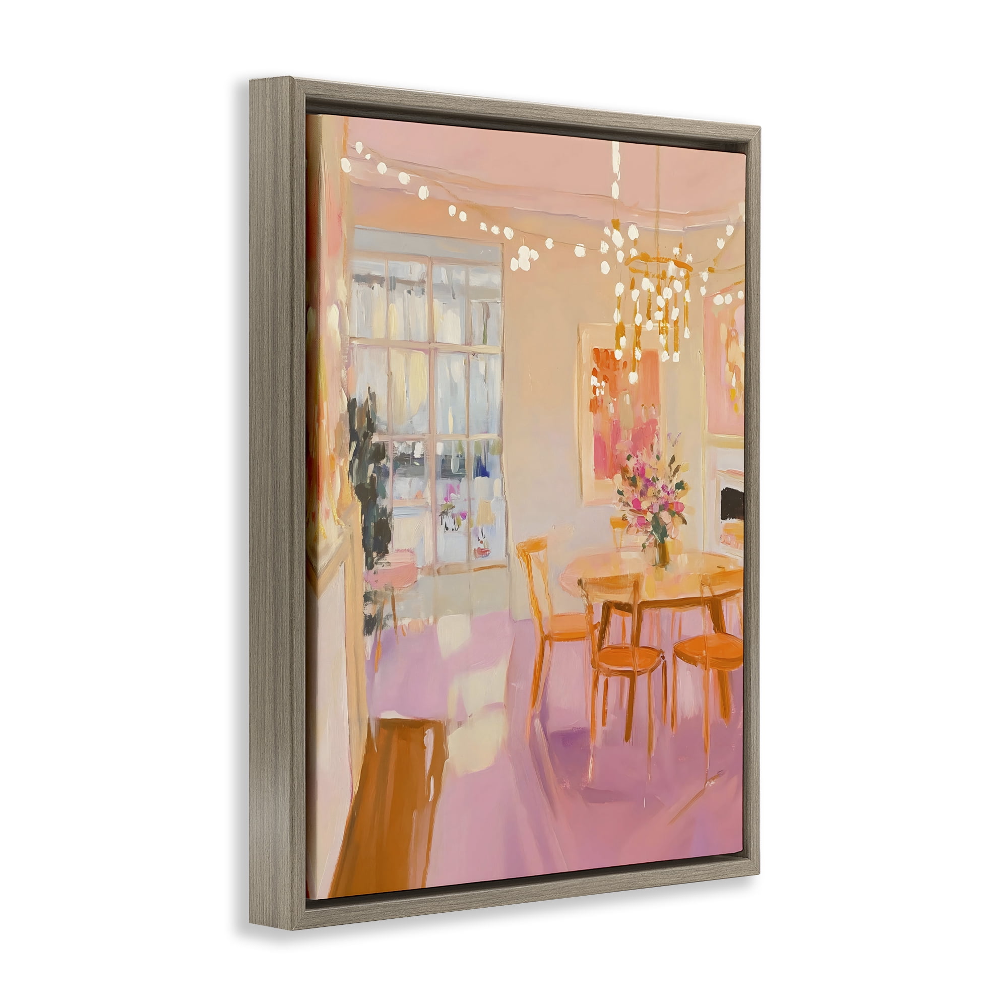 Stupell Industries Warm & Inviting Dining Room Brown Framed Floater Canvas Wall Art, design by The Prints Vibe