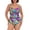 Neon Striped, variant on Ocean Blue Women's Plus Size Ruched One Piece Bathing Suits Adjustable Straps Tummy Control 1 Piece Swimsuit Color Block Retro Swimwear for Women