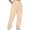 Beige, variant on Delayuji Womens Wide Leg Sweatpants Ladies' Solid Drawstring Elastic Waist Pocket Pants Slacks Plus Size Womens Clothing Brown Xxxl