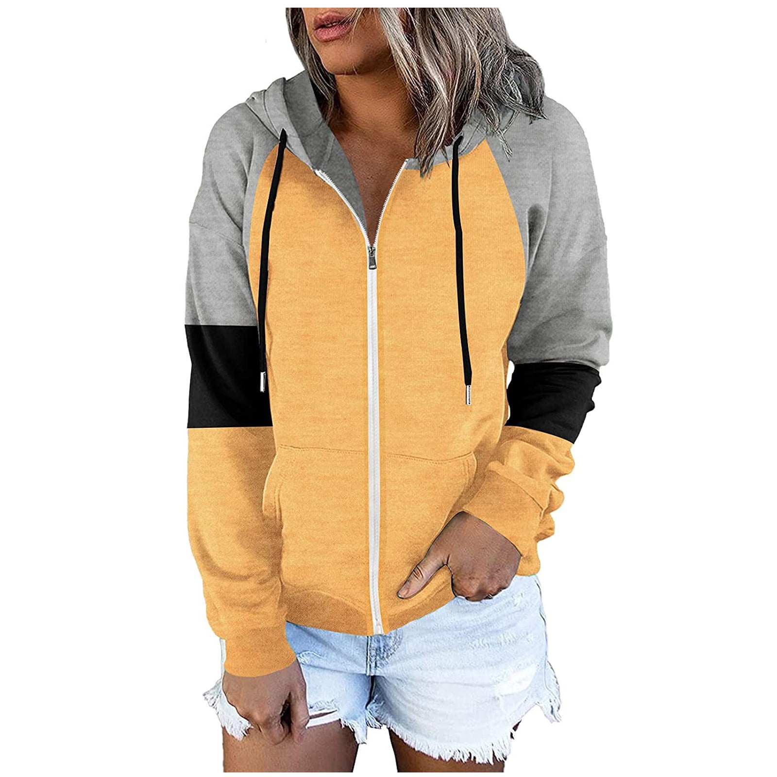 Womens Casual Cardigan Hooded Loose 